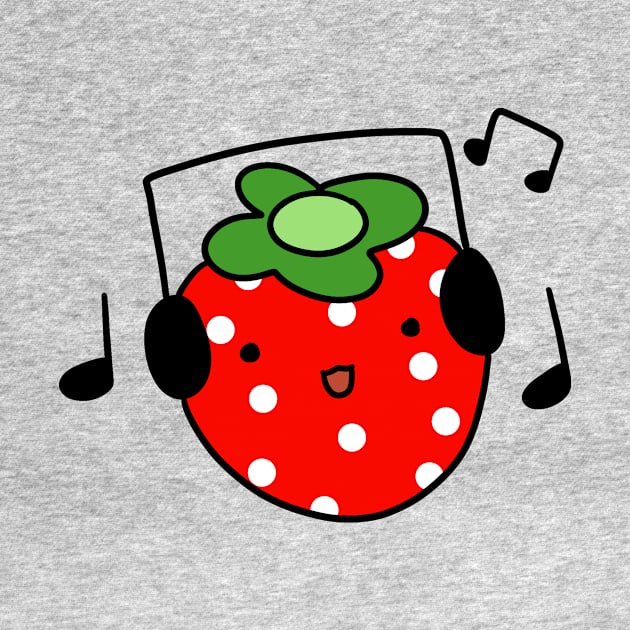 Strawberry with Headphones by saradaboru